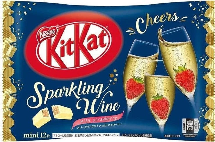 Sparkling Wine With Strawberry KitKat Mini