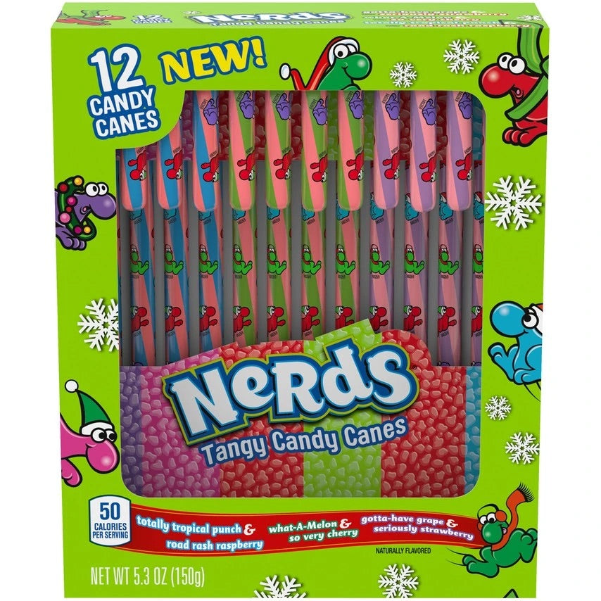 Nerds RASPBERRY AND TROPICAL PUNCH Candy Cane (INDIVIDUAL)
